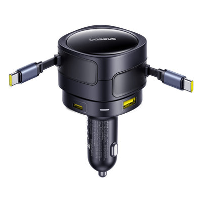 Baseus Enjoyment Max 90W Car Charger 2 x USB-C + USB-A + USB-C Cable - Black