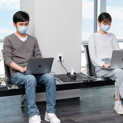 Baseus GaN3 Pro 65W EU Charging Station + 2 x USB-C + 2 x USB-A with Baseus Xiaobai USB-C 100W 1m Cable - Black