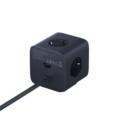 Baseus EnerFill FA11 67W Power Strip, USB-A + USB-C Cube + 3 x EU Socket 1.5m - Black