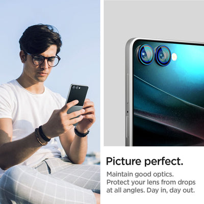 Spigen Optik Pro HD Glas.TR EZ Fit 2-pack Camera Protector for Samsung Galaxy Z Flip 7 - Black