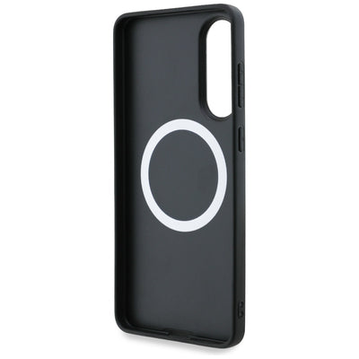 BMW Leather Oversized Stripes MagSafe case for Samsung Galaxy S25 Edge - black