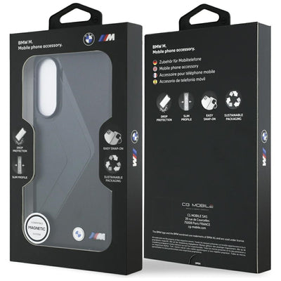 BMW Leather Oversized Stripes MagSafe case for Samsung Galaxy S25 Edge - black
