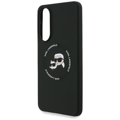 Karl Lagerfeld Silicone nauble Heads And Circle MagSafe case for Samsung Galaxy S25 Edge - black