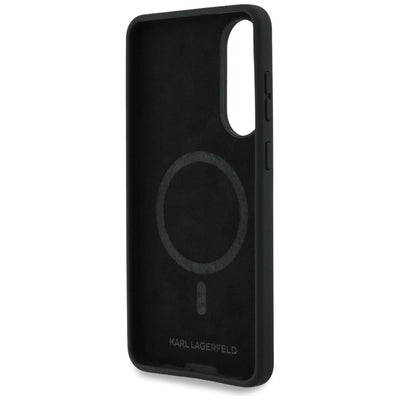Karl Lagerfeld Silicone nauble Heads And Circle MagSafe case for Samsung Galaxy S25 Edge - black