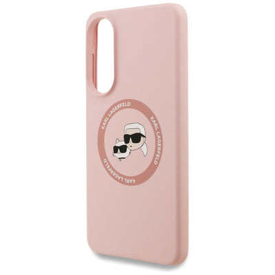 Karl Lagerfeld Silicone Nauble Heads And Circle MagSafe Case for Samsung Galaxy S25 Edge - Pink
