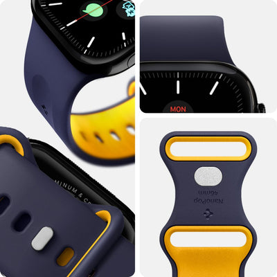 Spigen Nano Pop Strap for Apple Watch 44 / 45 / 46 / 49 mm - Navy Blue and Yellow