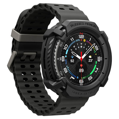 Spigen Rugged Armor Case for Samsung Galaxy Watch 8 Classic 46mm - Matte Black