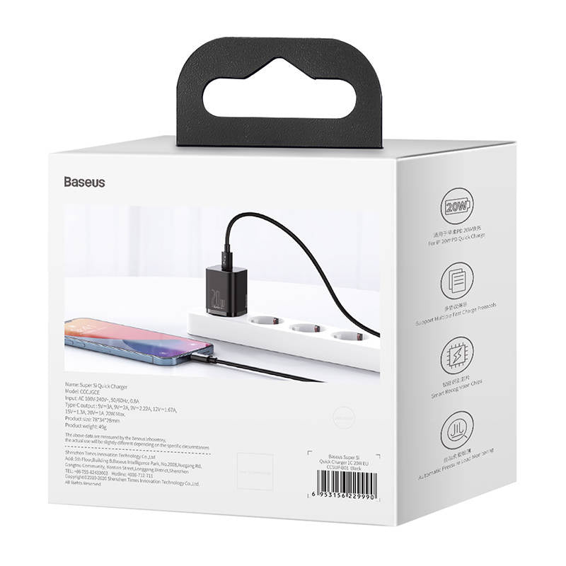 Baseus Super Si Quick Charger 1C 20W (black) - Product Image 8