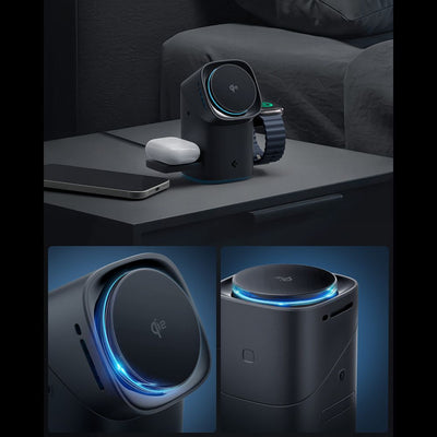 Spigen Essential EF223MS 3-in-1 QI2 Wireless Charger - Black