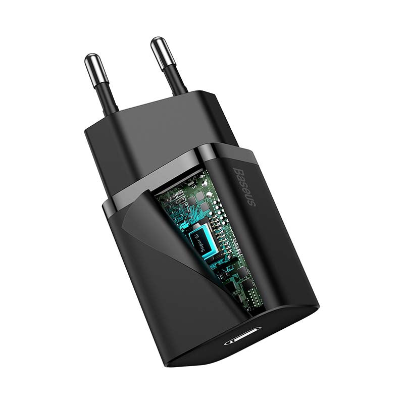 Baseus Super Si Quick Charger 1C 20W with USB-C cable for Lightning 1m (black) - Product Image 3