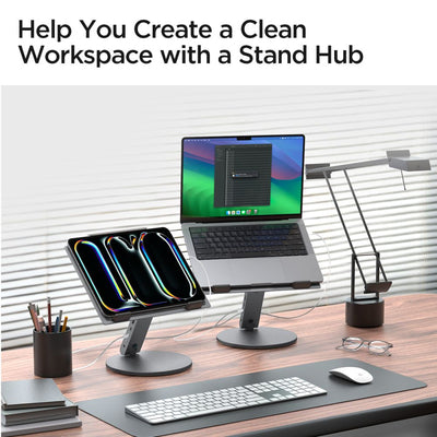 Spigen LD204H Stand + Hub 6-in-1 - Gray