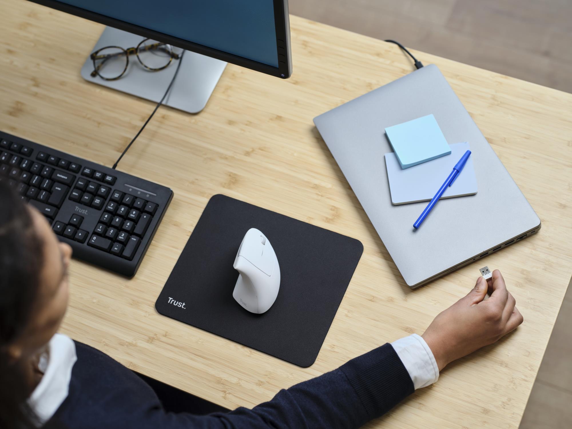 MOUSE USB OPTICAL WRL VERTO/ERGONOMIC WHITE 25132 TRUST