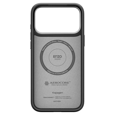 Spigen Enzo Aramid "T" MagSafe Case for iPhone 17 Pro Max - Black and Silver