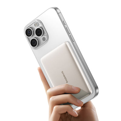 Baseus PicoGo AM41 Ultra-Slim 5000mAh 20W MagSafe Compatible Power Bank with Bases Simple USB-C 60W 30cm Cable - Titanium