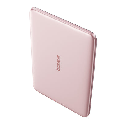 Baseus PicoGo AM41 5000mAh 20W Ultra-Slim Power Bank MagSafe Compatible with Baseus Simple USB-C 60W 30cm Cable - Pink