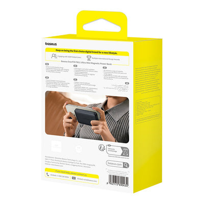Baseus EnerFill FM11 Ultra-Mini 10000mAh 22.5W MagSafe Compatible Power Bank with Baseus Simple USB-C 20V/3A 30cm Cable - Bla
