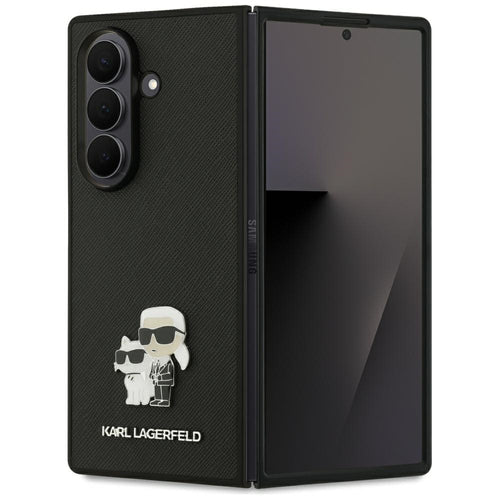 Karl Lagerfeld Saffiano Karl&Choupette Pin Case for Samsung Galaxy Z Fold7 - Black