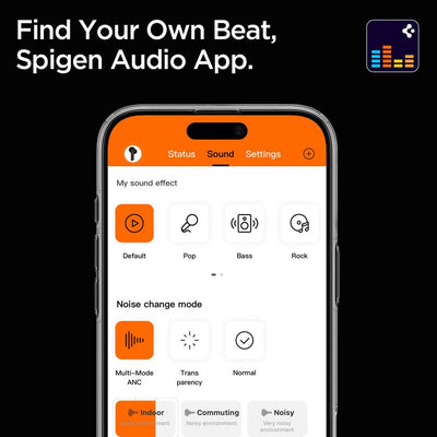 Spigen SA2403 ANC Pro Wireless Headphones - Black