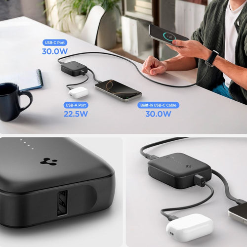 Spigen Essential EA3010BT 10000 mAh 30W Power Bank - Black