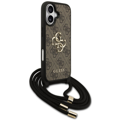 Guess 4G Big Logo Cord Stap Crossbody Case for iPhone 17 - Brown