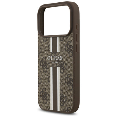 Guess 4G Printed Stripes MagSafe case for iPhone 17 Pro - brown