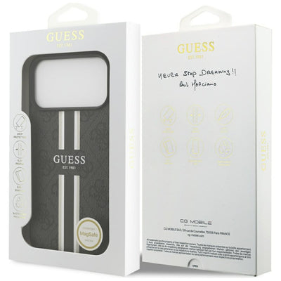 Guess 4G Printed Stripes MagSafe case for iPhone 17 Pro Max - black