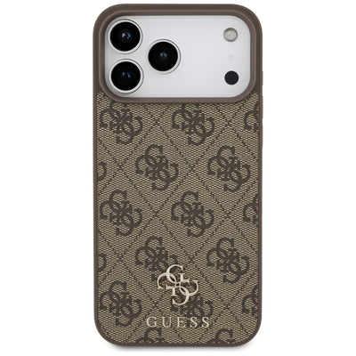 Guess 4G Small Classic Logo MagSafe Case for iPhone 17 Pro Max - Brown