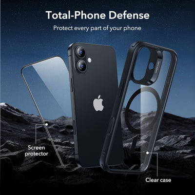 ESR Classic Hybrid MagSafe + Tempered Glass Set for iPhone 17 - Clear Black