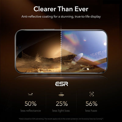 ESR UltraFit Armorite Pro Tempered Glass for iPhone 16 Pro / 17 - Transparent