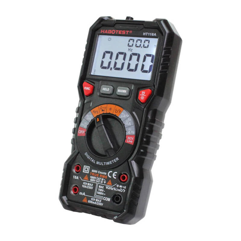 Digitalmultimeter mit Taschenlampe Habotest HT118A, True RMS, NCV