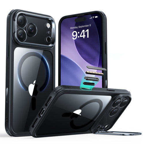ESR Classic Hybrid Kickstand MagSafe Case for iPhone 17 Pro Max - Clear Black