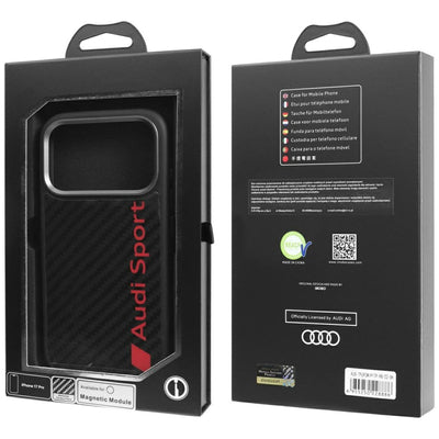 Audi R8 Carbon Fiber MagSafe Case for iPhone 17 Pro - Black