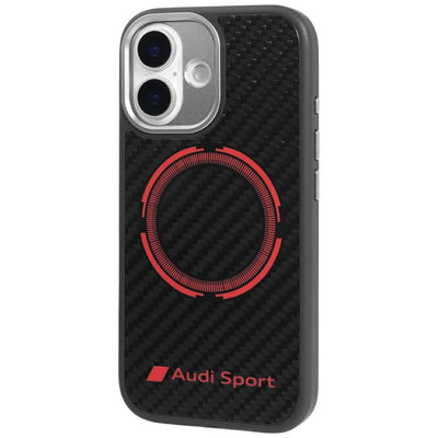 Audi RSQ Carbon Fiber Sport Red Circle MagSafe Case for iPhone 17 - Black