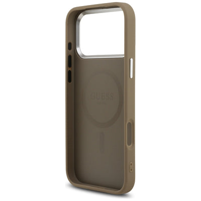 Guess Grained Triangle Logo MagSafe case for iPhone 17 Pro Max - brown