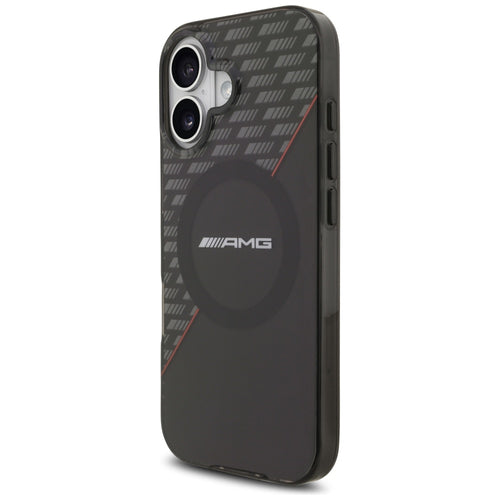 AMG Double Layer Transparent Rhombs MagSafe Case for iPhone 17 - Black and Red — Mercedes