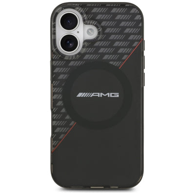 AMG Double Layer Transparent Rhombs MagSafe Case for iPhone 17 - Black and Red — Mercedes