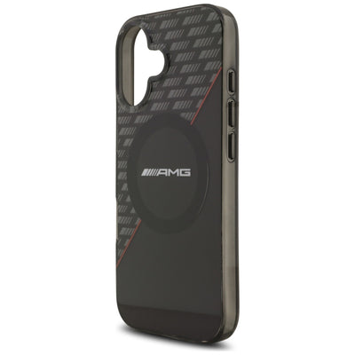 AMG Double Layer Transparent Rhombs MagSafe Case for iPhone 17 - Black and Red — Mercedes