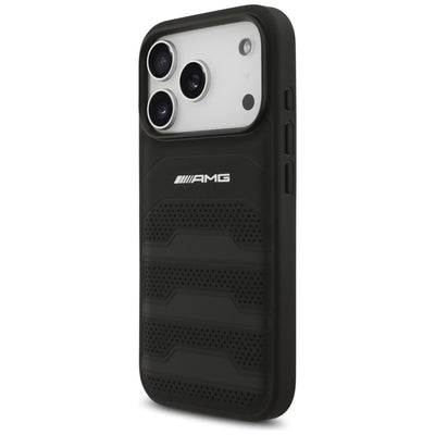 AMG Leather Debossed Lines Logo Case for iPhone 17 Pro - Black — Mercedes