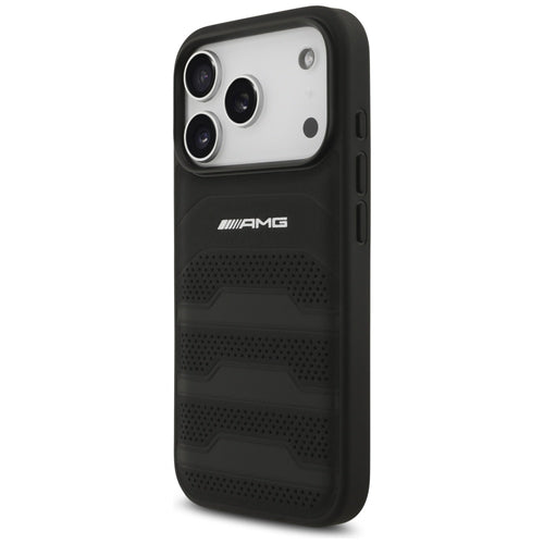 AMG Leather Debossed Lines Logo Case for iPhone 17 Pro - Black — Mercedes