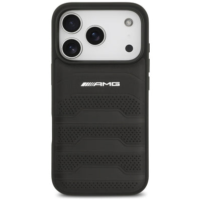 AMG Leather Debossed Lines Logo Case for iPhone 17 Pro - Black — Mercedes