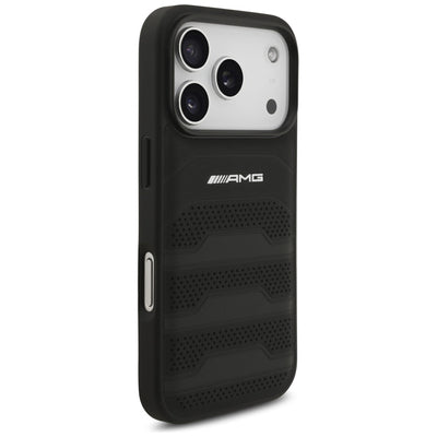 AMG Leather Debossed Lines Logo Case for iPhone 17 Pro - Black — Mercedes
