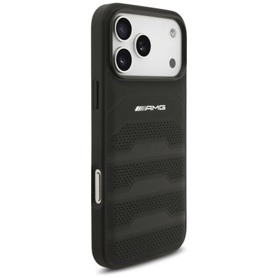 AMG Leather Debossed Lines Logo Case for iPhone 17 Pro Max - Black — Mercedes