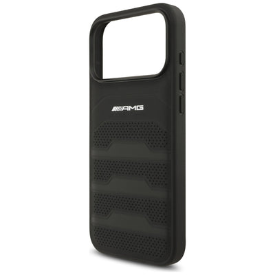 AMG Leather Debossed Lines Logo Case for iPhone 17 Pro Max - Black — Mercedes