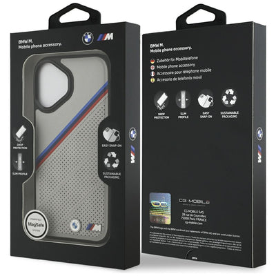 BMW M Tricolor Metal Logo MagSafe Case for iPhone 17 - Gray