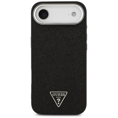 Guess Glitter Triangle Logo MagSafe Case for iPhone 17 Air - Black