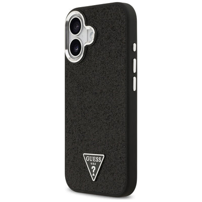 Guess Glitter Triangle Logo MagSafe Case for iPhone 17 - Black