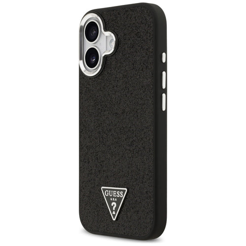 Guess Glitter Triangle Logo MagSafe Case for iPhone 17 - Black