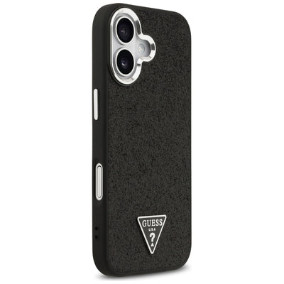 Guess Glitter Triangle Logo MagSafe Case for iPhone 17 - Black