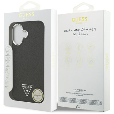 Guess Glitter Triangle Logo MagSafe Case for iPhone 17 - Black