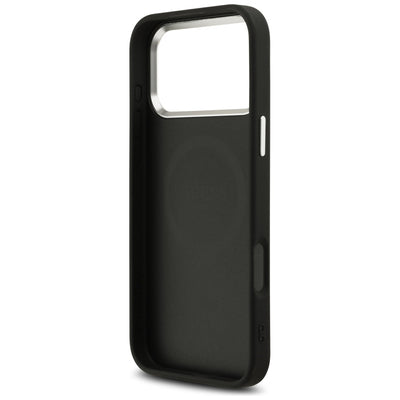 Guess Glitter Triangle Logo MagSafe Case for iPhone 17 Pro Max - Black